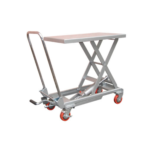 冠航牌不銹鋼手推升降平臺車食品潔凈車間專用設(shè)備